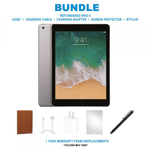 Apple iPad 6th Gen. with Case Bundle- Refurbished