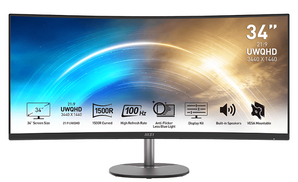MSI PRO 34" WQHD Curved Multimedia Monitor with DP & 2X HDMI (2 Colors) (On Sale!)