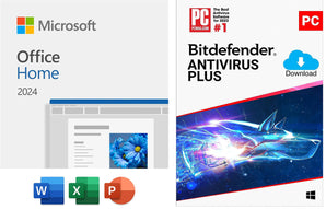 Microsoft Office Home 2024 | Classic Apps: Word, Excel, PowerPoint | with Bitdefender AntiVirus Plus with VPN for Windows | ON SALE