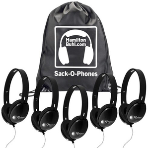 HamiltonBuhl Sack-O-Phones Primo Headphones 5-Pack (3 Colors)