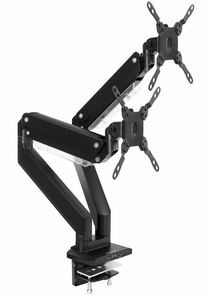 Mount-It! Dual Monitor Desk Mount for Up to 35" Monitors with Integrated USB & Multimedia Ports