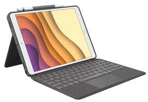 Logitech Combo Touch Keyboard Cover/Case for iPad 7th/8th/9th Gen with FREE Screen Protector