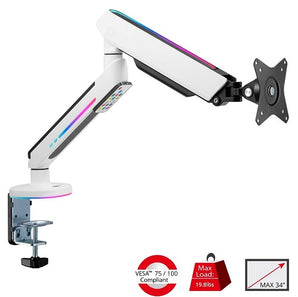 SIIG Premium Single-Monitor Arm Desk Mount with Gaming RGB Lighting